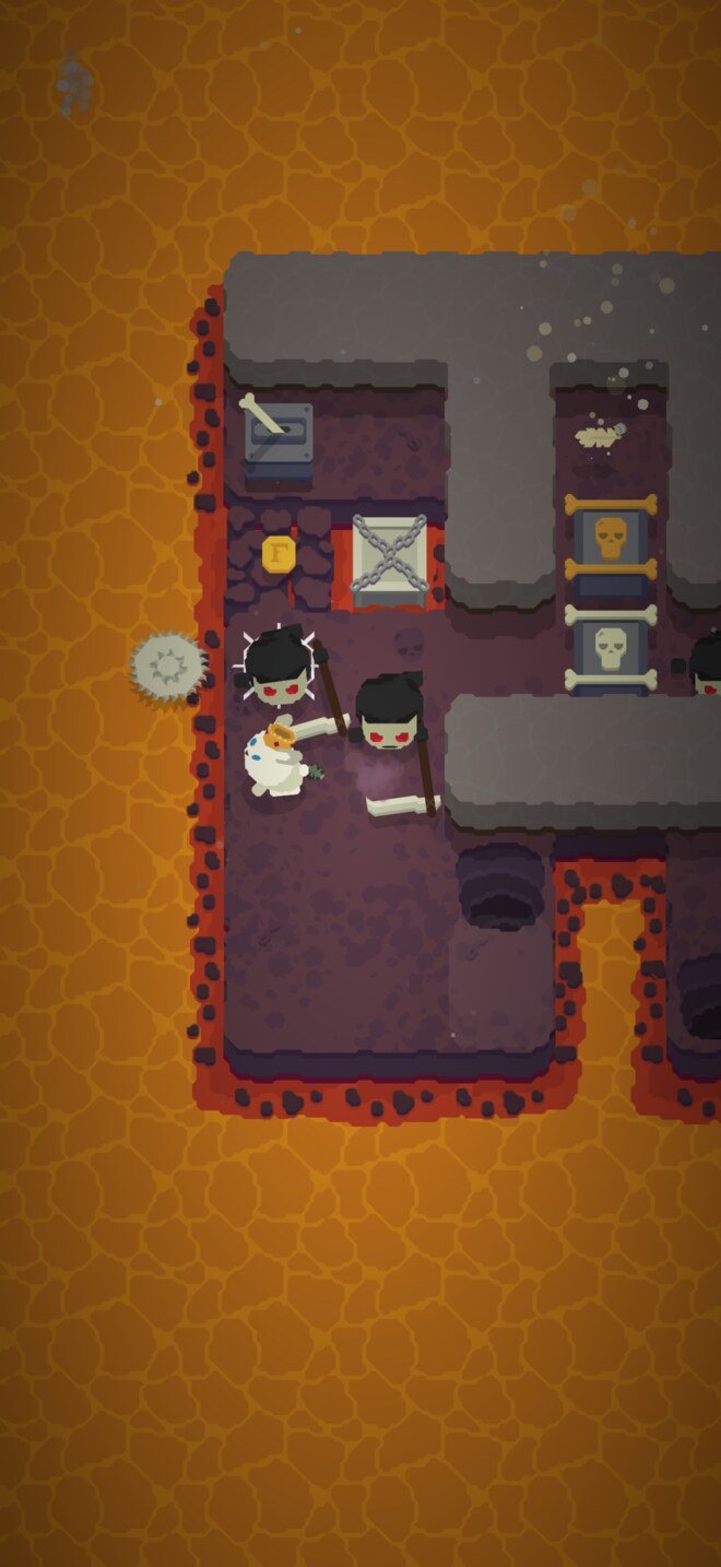 Two grim reapers close in on the rabbit inside a narrow corridor